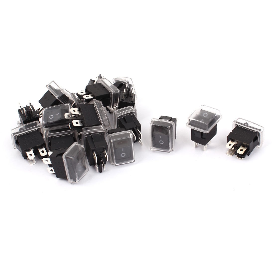 AC 250V 6A 125V 10A 4 Pin DPST 2 Positions Waterproof Rocker Boat Switch 20pcs