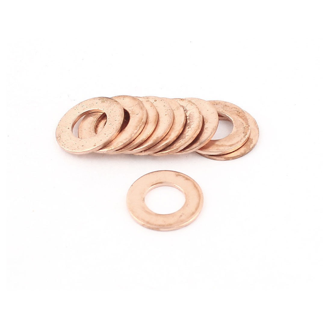 10pcs 7mm Inner Dia 1mm Thickness Copper Flat Washer Ring Seal Fitting Fasteners