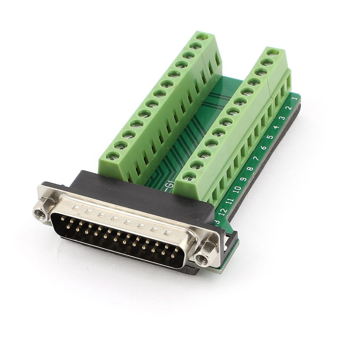 DB25 D-SUB Male Adapter Plate RS232 to Terminal Signal Module Breakout Board