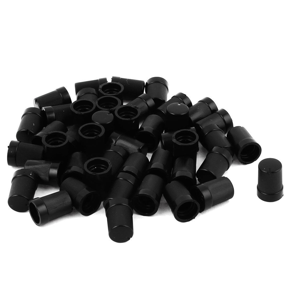 45 Pcs Black Plastic Potentiometer Rotary Control Knobs Caps for 6mm Dia Shaft