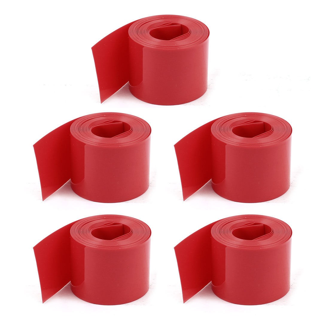 5pcs 2M 6 5ft Red PVC Heat Shrink Wrap Tubing Wire 23mm Flat for 1XAA Battery