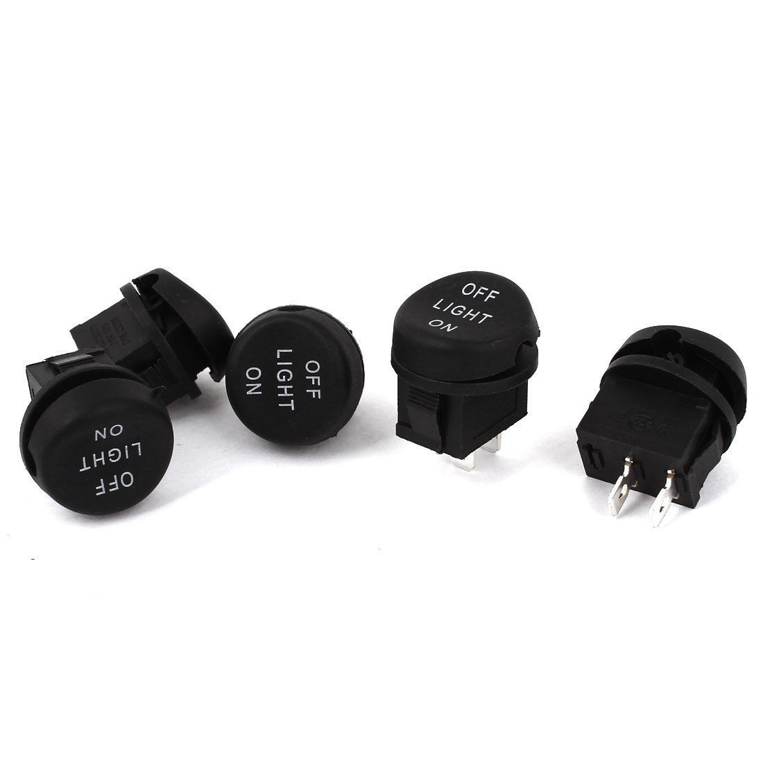 AC 250V 6A 125V 10A 2 Pin SPST on Off Panel Mounted Solder Rocker Switch 5pcs