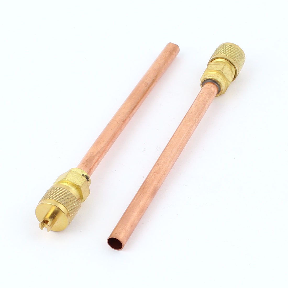 Air Conditioner Refrigeration 6mm OD Tube Service Access Valve 2pcs 4 5" Long