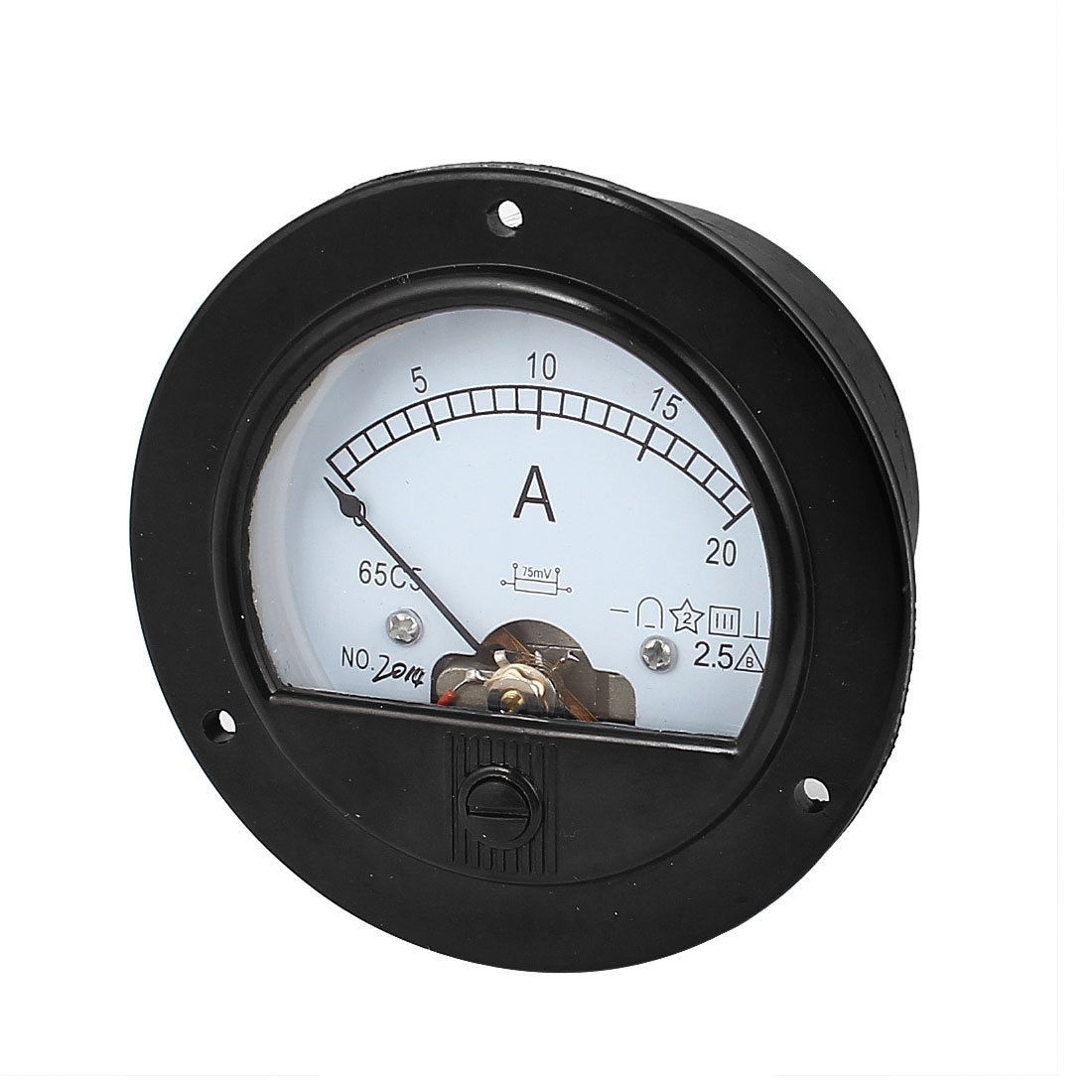 DC 0 20A Measure Range Round Analog Panel Ammeter Gauge Amperemeter Class 2 5