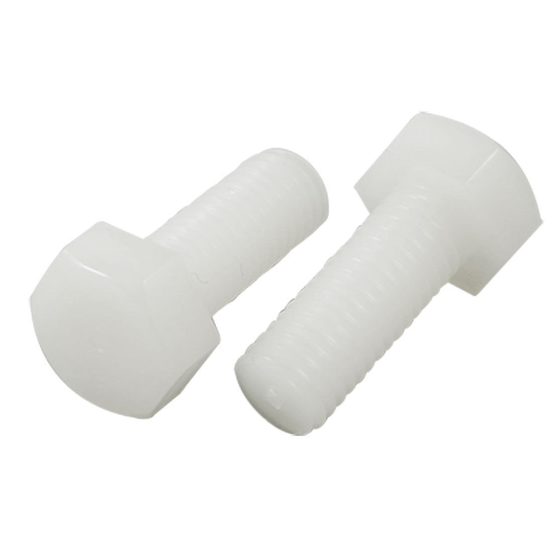 20 Pcs Plastic M8 x 20mm Hexagon Head Screws Fixed Fasteners