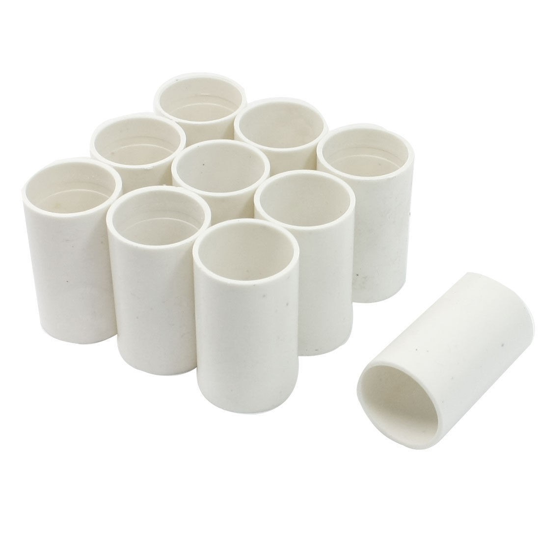 10 Pieces 20mm Inner Diameter Straight PVC Pipe Connectors Fittings White
