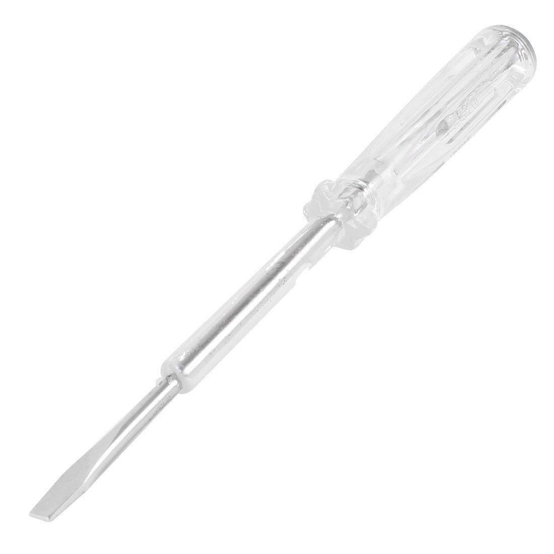 AC 100-500V 4mm Slotted Tip Voltage Tester Electroprobe Screwdriver Clear White