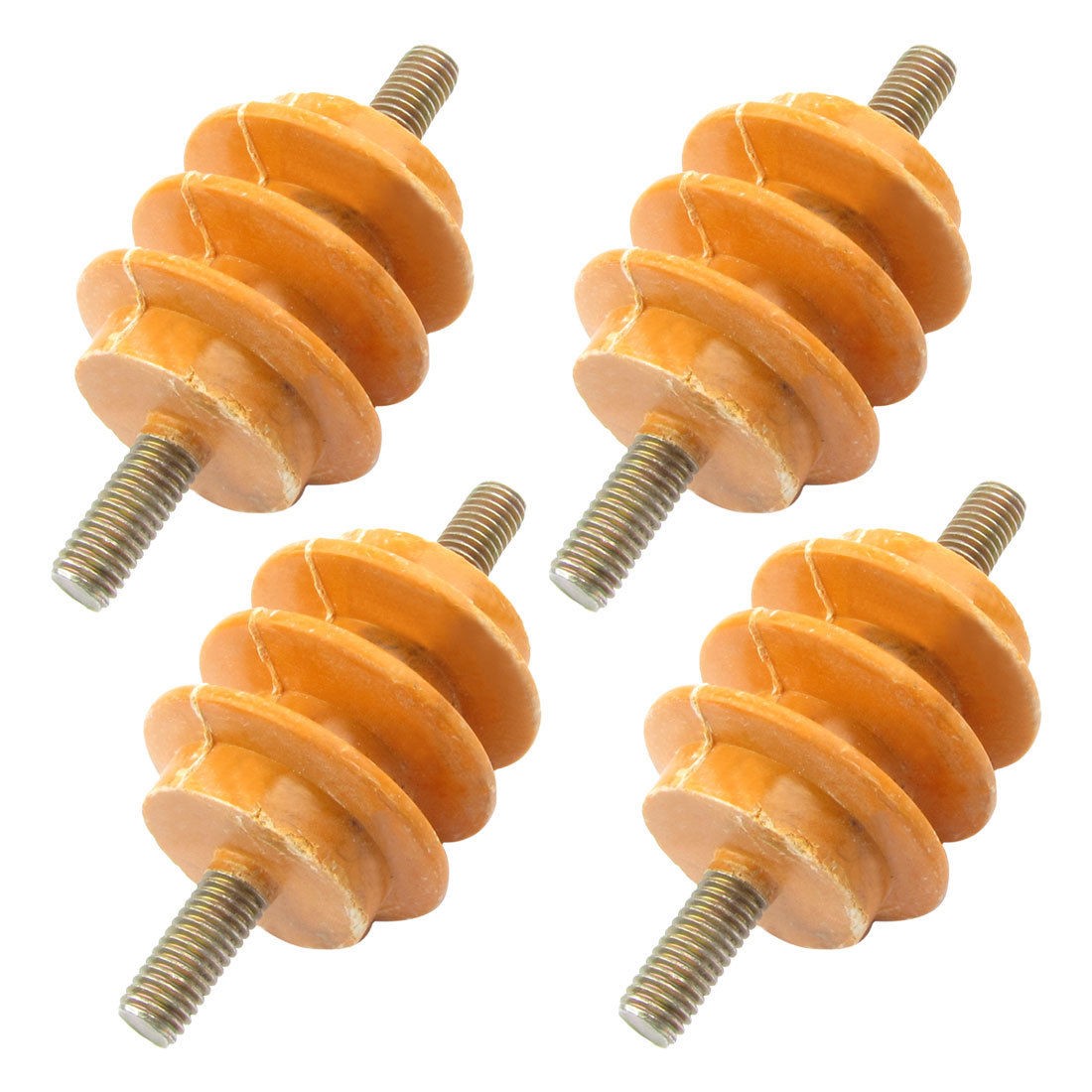 660V 50mm x 47mm x 10mm Busbar Insulator Support Connector Orange 4PCS