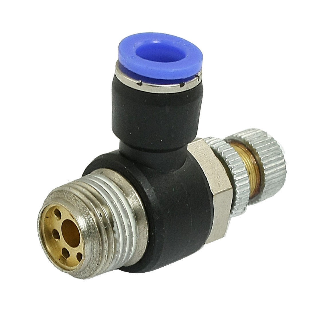 2 Pcs 8mm Tube Quick Connector 3 8" Thread Speed Control Air Valve Throttle