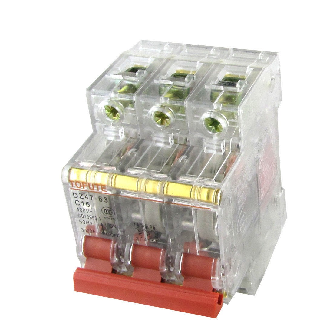 AC 400V 16A 3P Transparent Miniature Mini Circuit Breaker