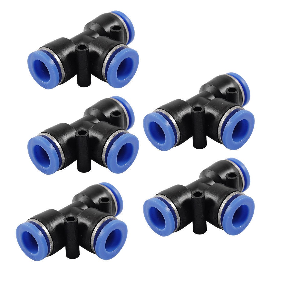 Pneumatic 12mm Push in Connector T Joint Quick Fittings 5 Pcs