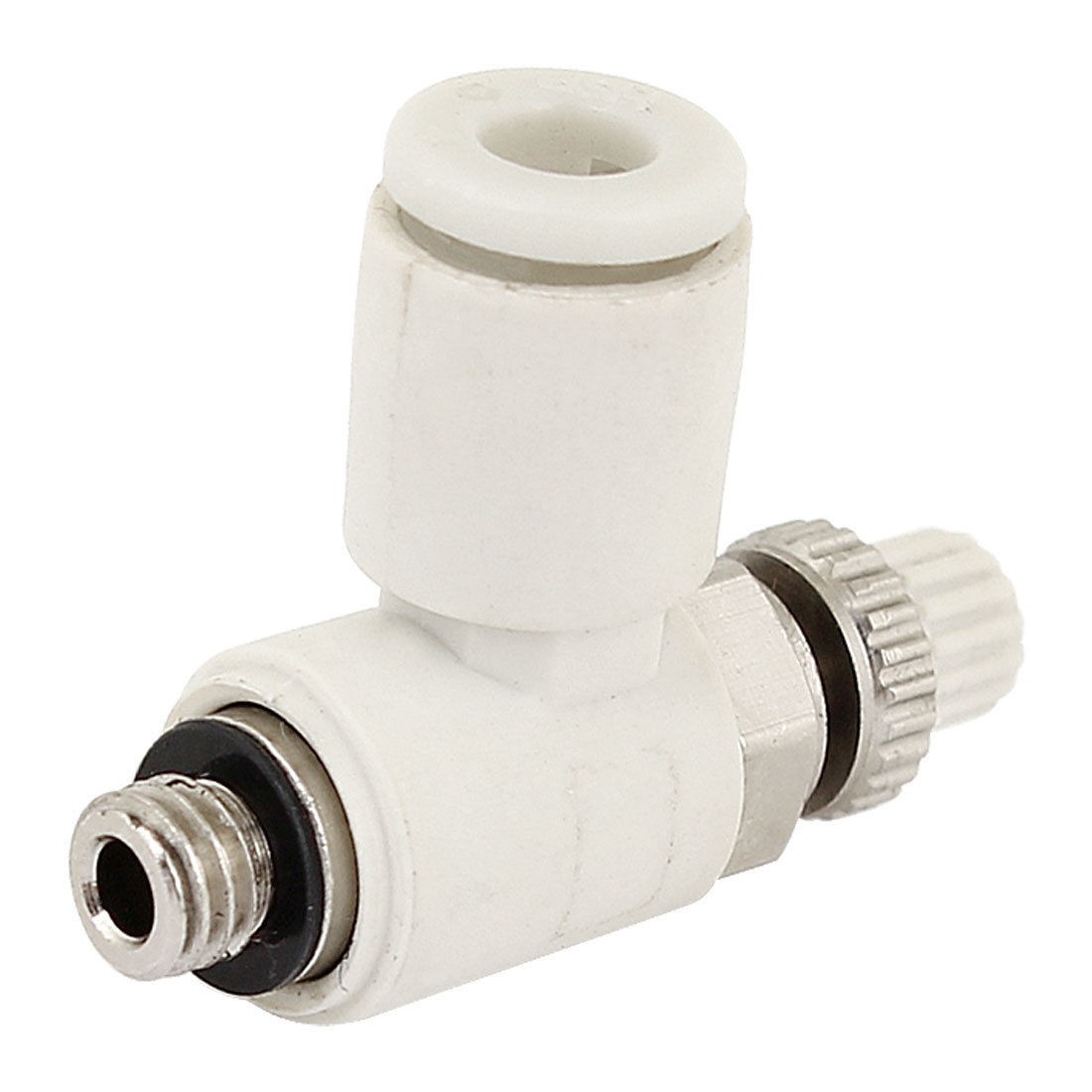 5mm Male Threaded 4mm Dia Gray One Touch Tube Speed Control Valve Connector