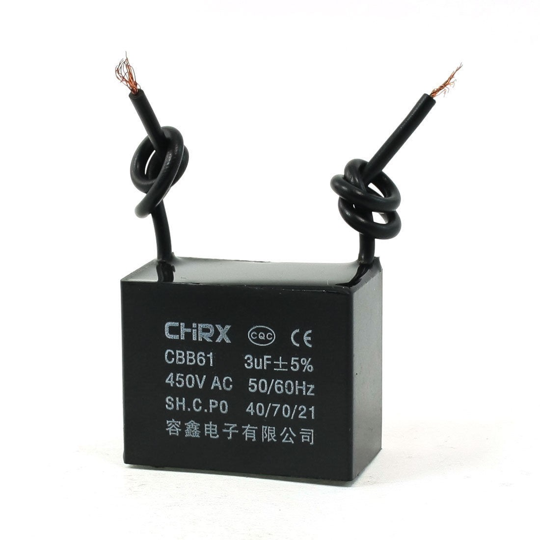 CBB61 3uF AC 450V Polypropylene Film Motor Running Capacitor