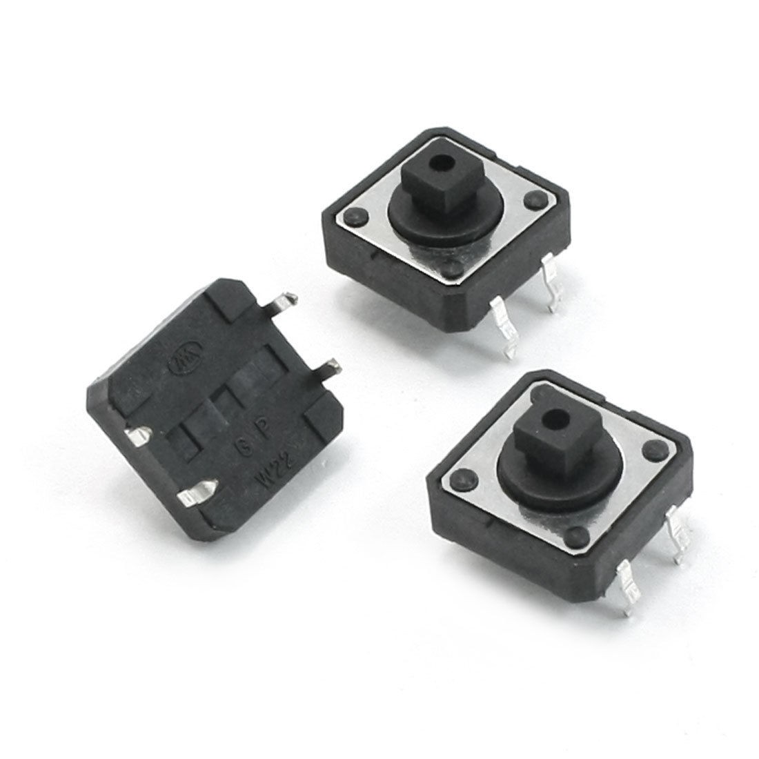 DC12V 0.2A 11x12x12mm Panel PCB Mount Momentary 4 Terminal Tact Switch 3 Pcs