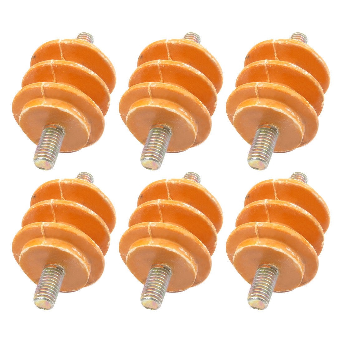 660V 40mm x 38mm x 8mm Busbar Insulator Support Connector Orange 6PCS