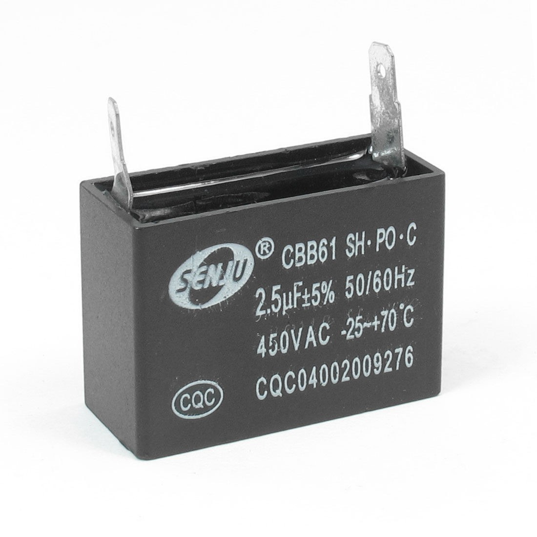 AC 450V 2.5uF 2 Pins Air Conditioner Motor Capacitor Black