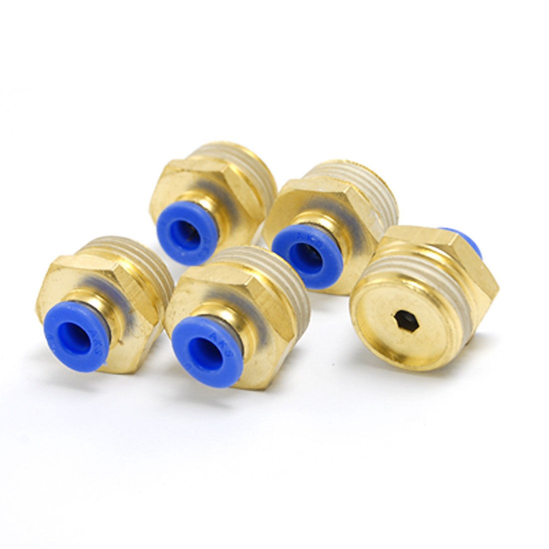 16mm Thread 4mm Connector Pneumatic Tube Fittings 5 Pcs
