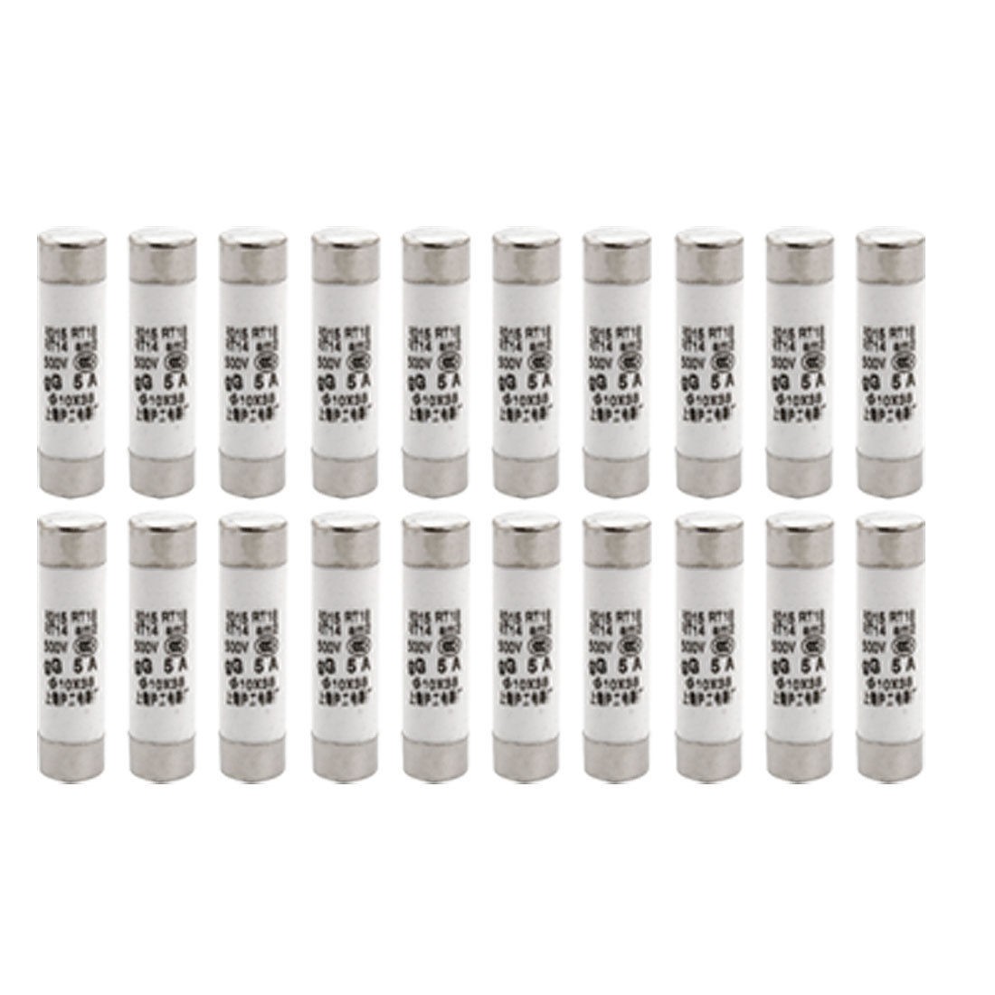 500V 5A Ceramic Tube Cylindrical Fuse Links 10 x 38mm (Bag of 20)