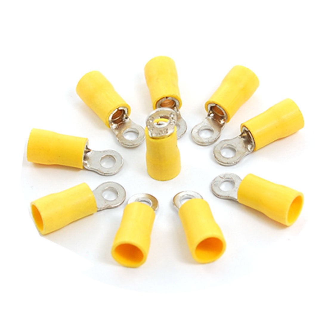 RV5.5-3.7 Yellow Sleeve Pre Insulated Ring Terminals 10 Pcs