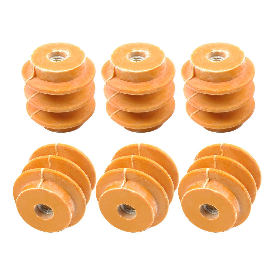 6 Pcs 50mm Height 8mm Thread Dia 660V Busbar Enhanced Insulator Supporter