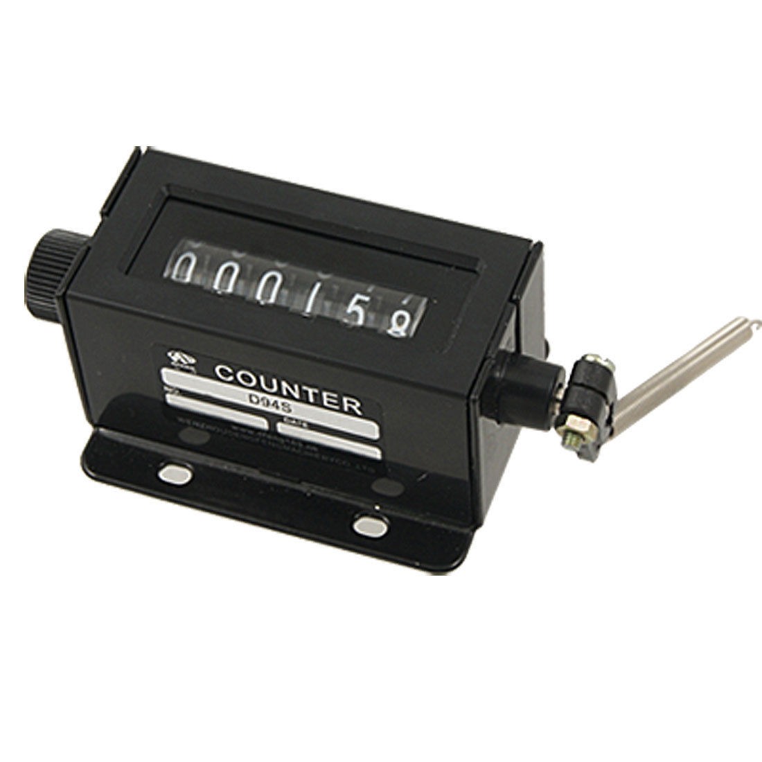 Blk Rotatable Knob Rod Industrial 6 Digit Pull Counter