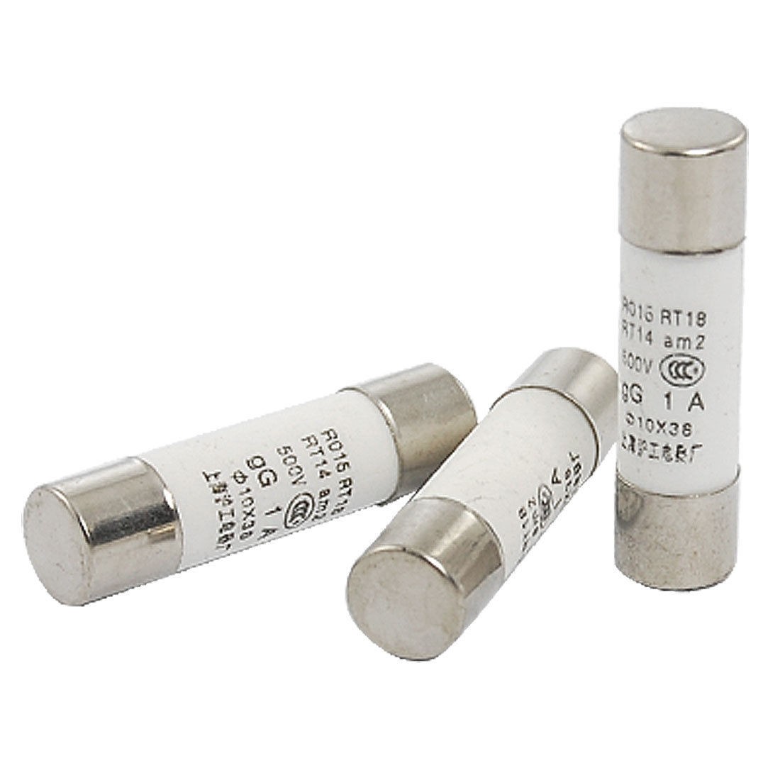 3pcs x 500V 1A R016 RT18 Ceramic Fuse Links 10x38mm