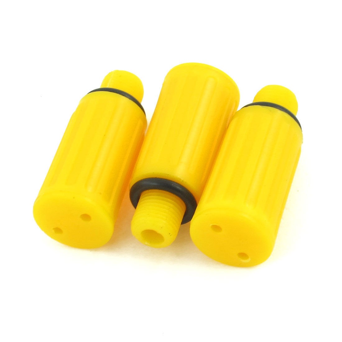 3 Pcs 10mm Male Thread Dia Yellow Plastic Oil Plug for Air Compressor