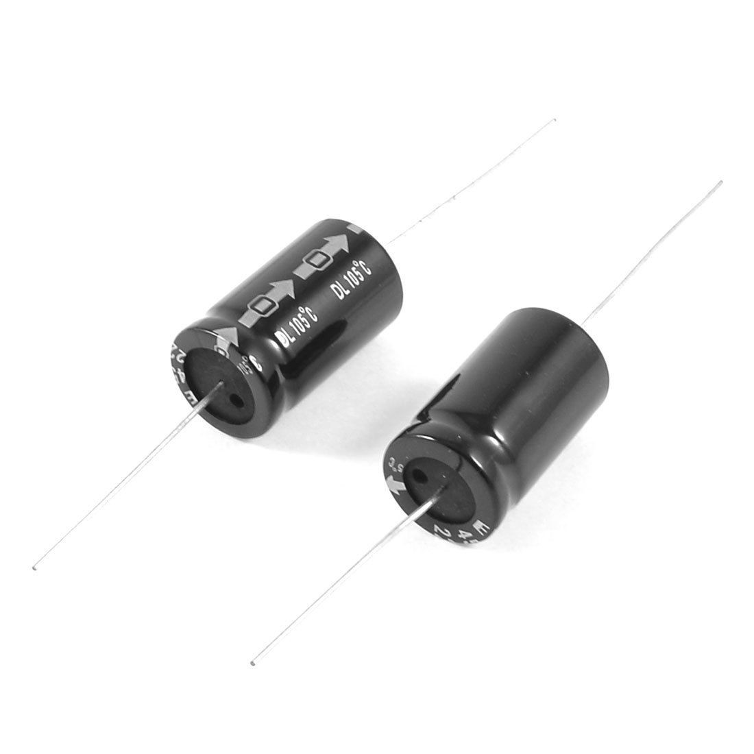 15mm x 27mm 22uF 450V 105C Axial Aluminum Electrolytic Capacitor 2 Pcs