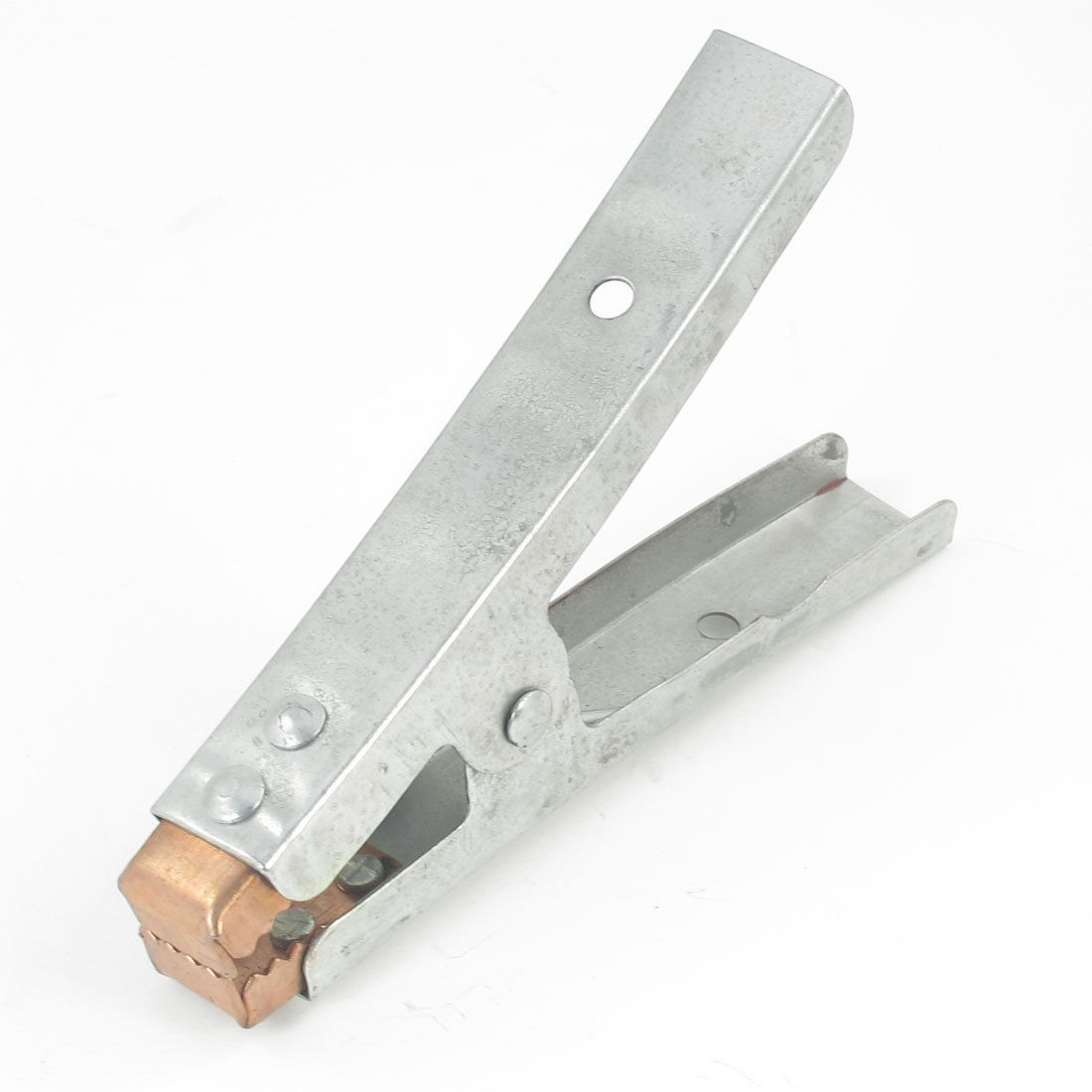 14.7mm Long Silver Tone Metal Crocodile Ground Earth Clamp 300Amp