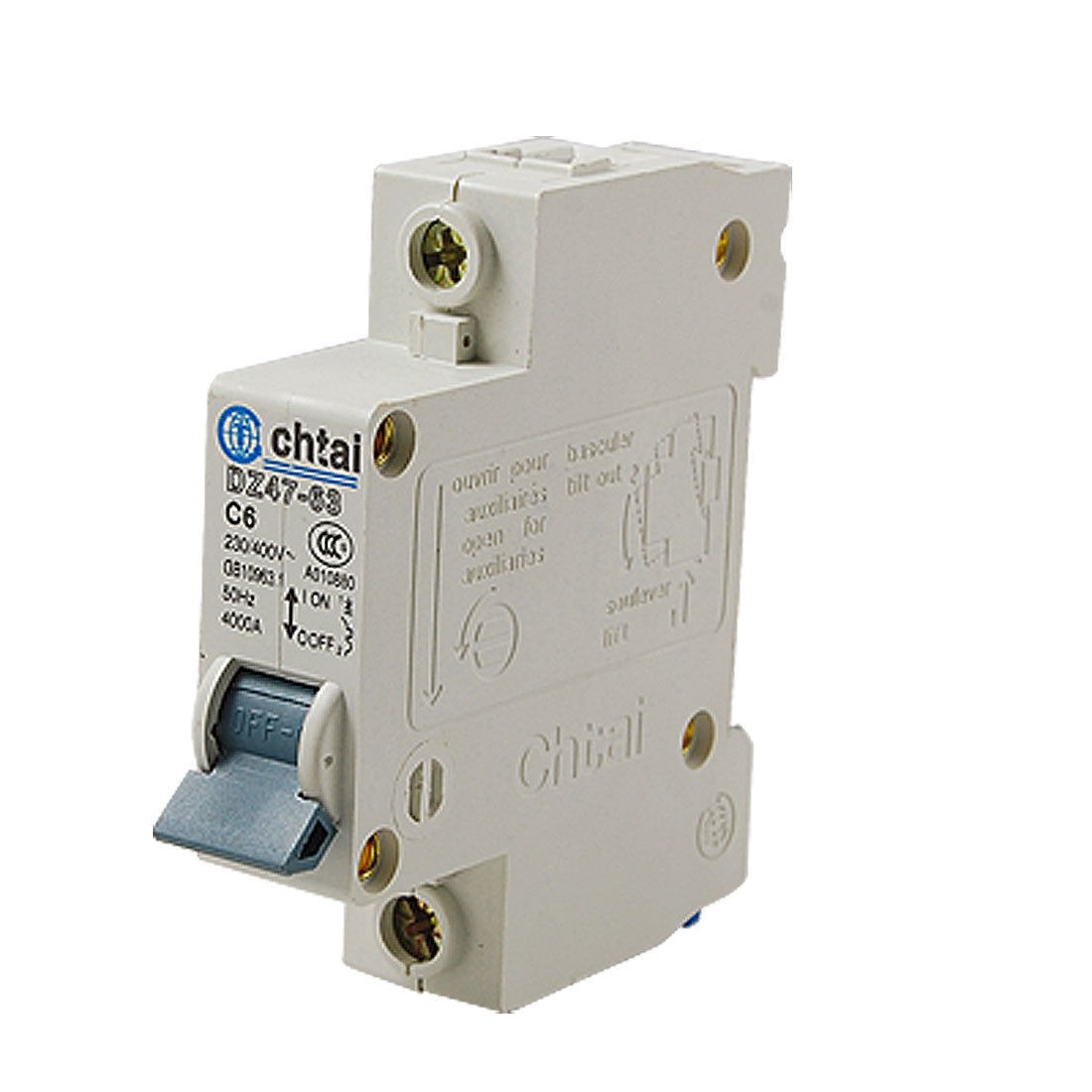 C6 Single Pole Overload Mini Circuit Breaker AC230 400V 4000A
