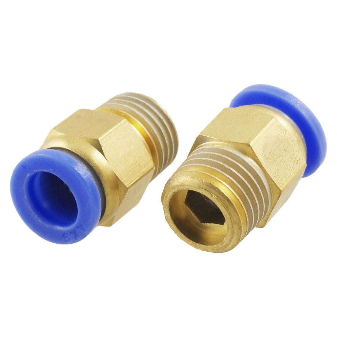 2 Pcs 8mm Pneumatic Tubing Push to 1 4" Thread Quick Fittings