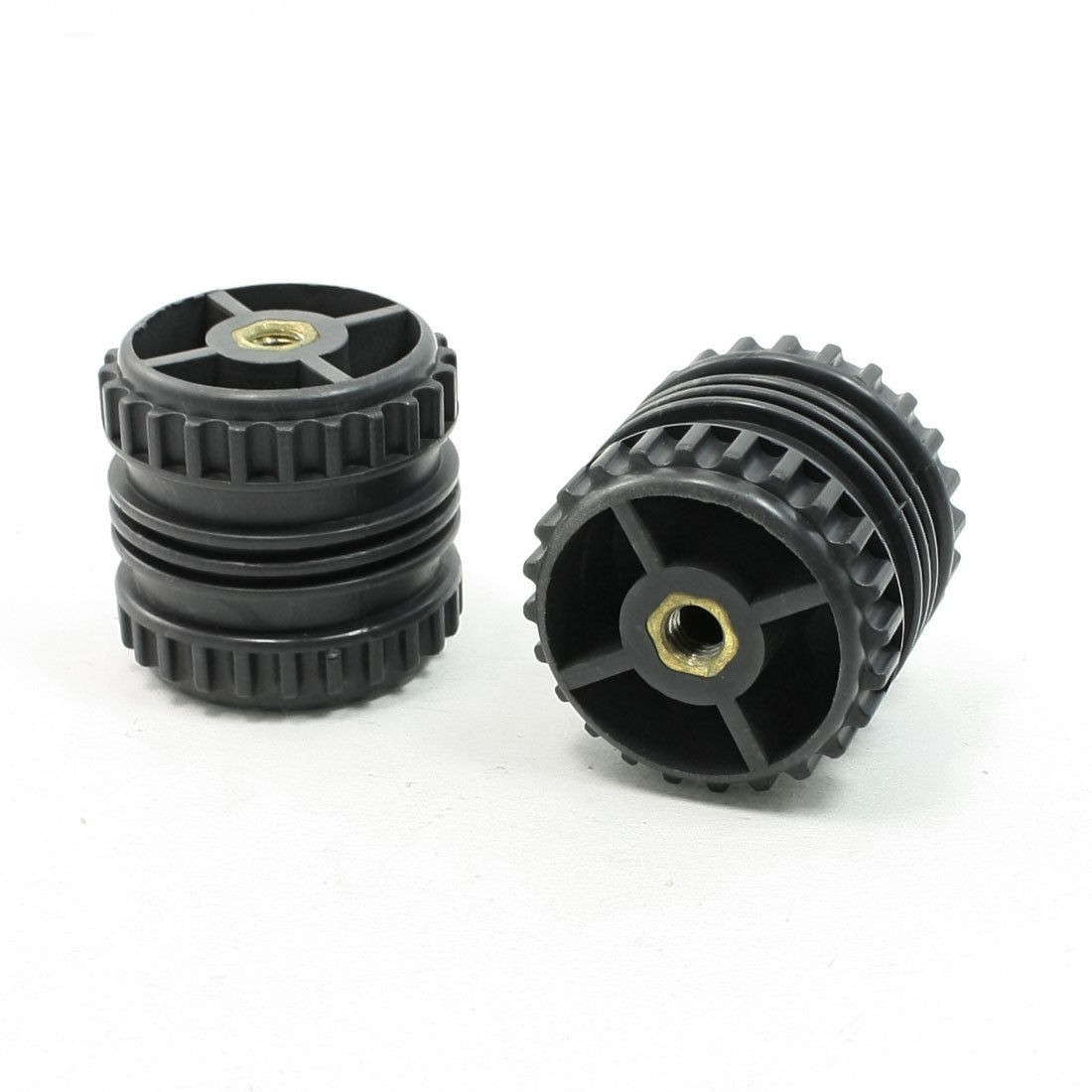 0.3" Diameter Metal Thread 2" Height Plastic Busbar Insulator Black 2 Pcs