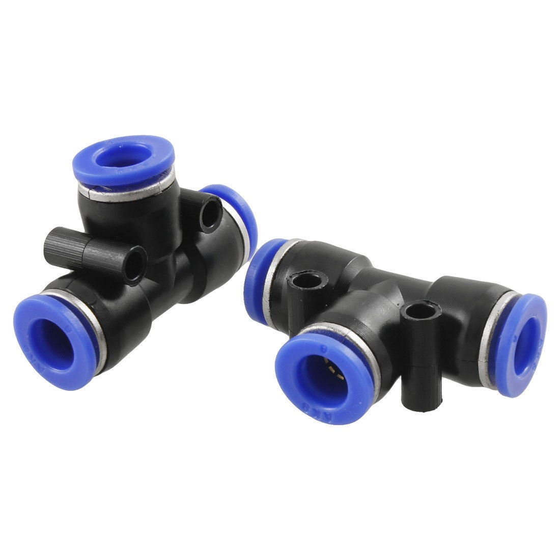 2 Pcs Pneumatic 8mm to 8mm One Touch End T Connector 3 Way Quick Fittings