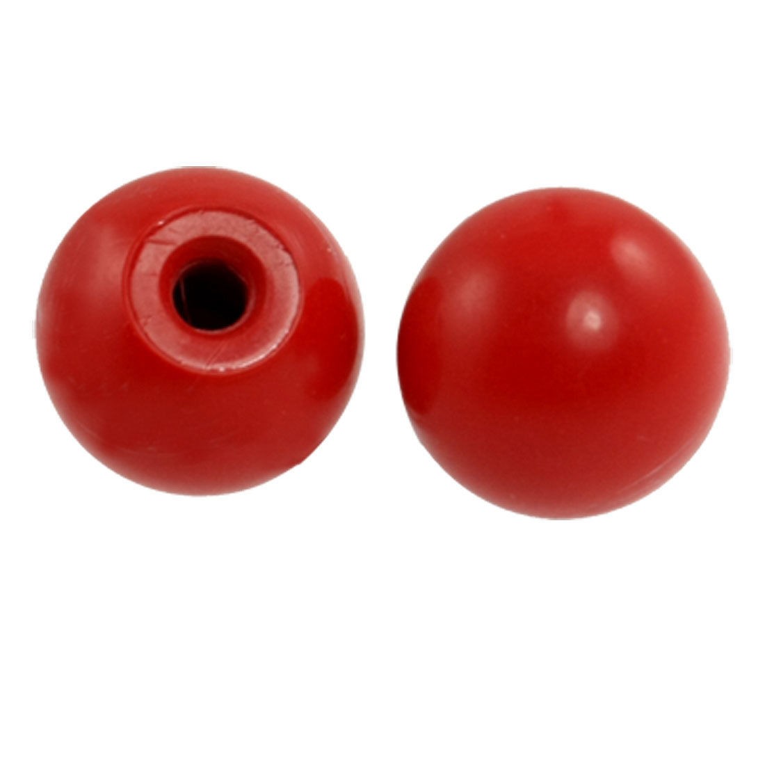 2 Pcs Red Plastic 9mm Moulded Threaded 31mm Dia Ball Knobs