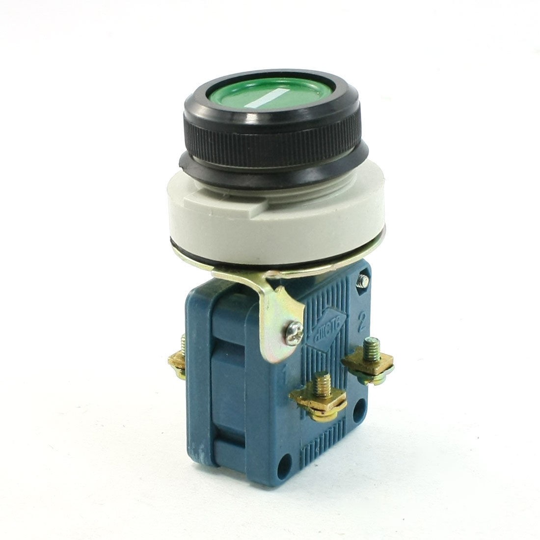 AC 380V 10A 1NO 1NC 4 Terminals DPST Green Momentary Push Button Switch