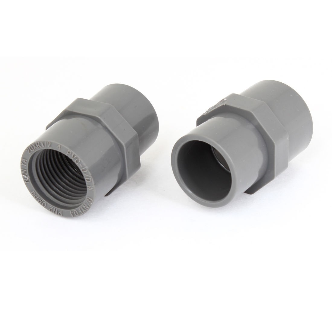 Gray 1/2" PT Female Thread Straight Water Hose Pipe Fitting Connectors 2 Pcs