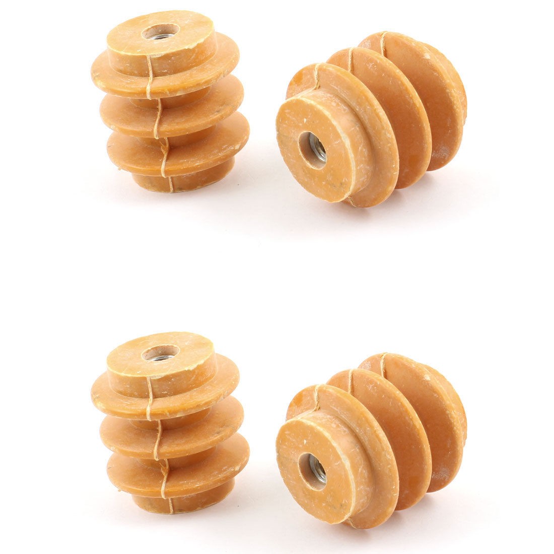 660V 1.6" x 1.5" x 5/16" Busbar Insulator Support Adapter Orange 4PCS