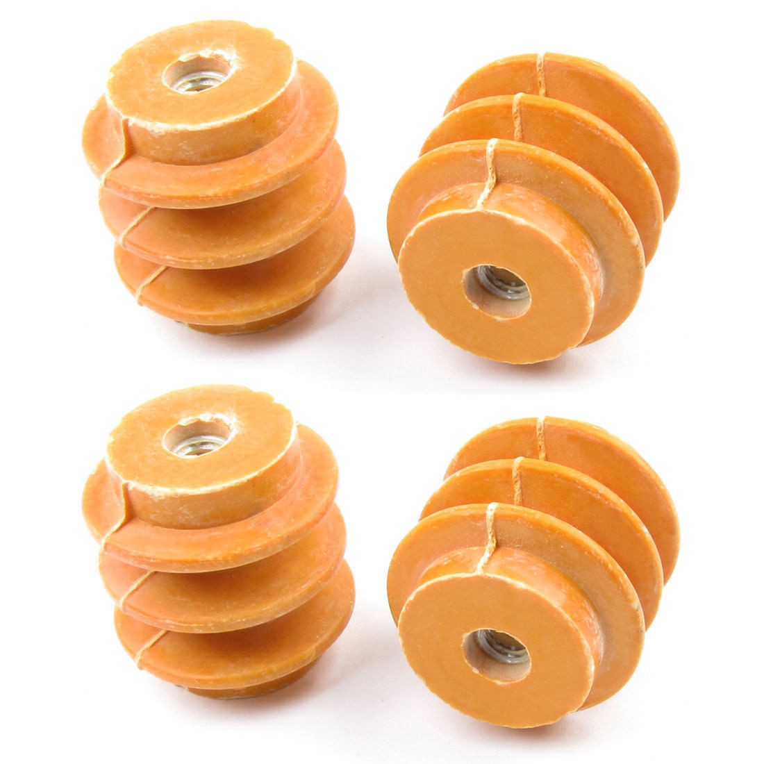 4 Pieces 660V Water Resistance Busbar Insulator Orange 50mmx10mmx46mm