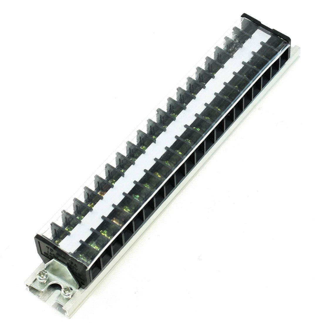 660V 15A 2 Rows 20 Positions Clear Covered Screw Terminal Barrier Block
