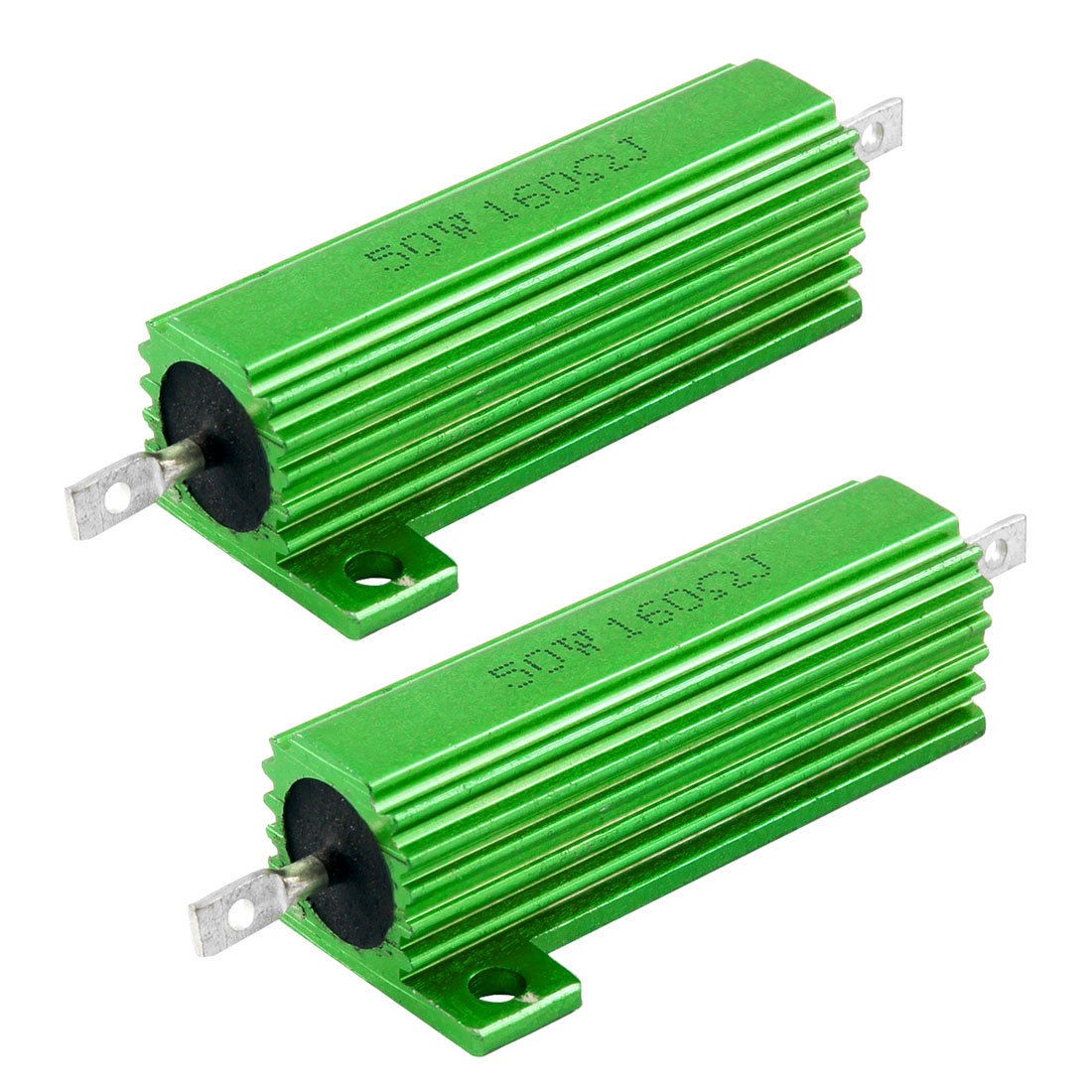 50W 160 Ohm Screw Tap Mounted Aluminum Housed Wirewound Resistors 2 Pcs