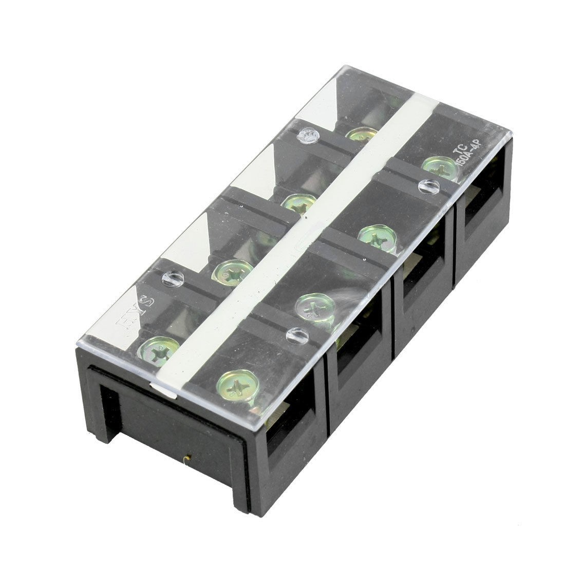 150A 600V 4 Position Cleacr Overed Screw Terminal Barrier Block