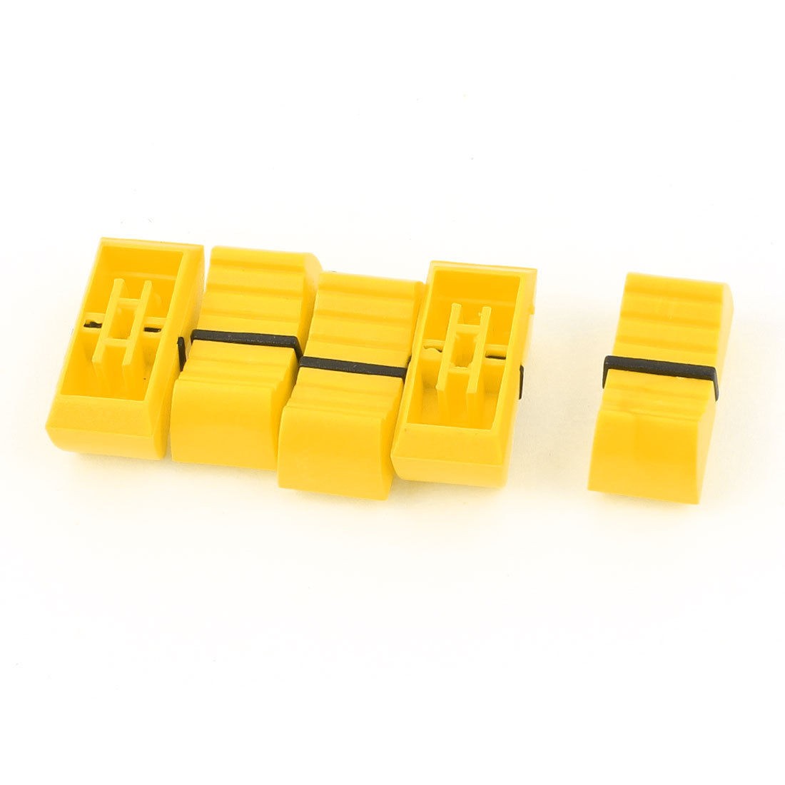 5pcs Digital Audio Mixer Fader Effects Slide Switch Cap Knob Yellow 4 x 2mm