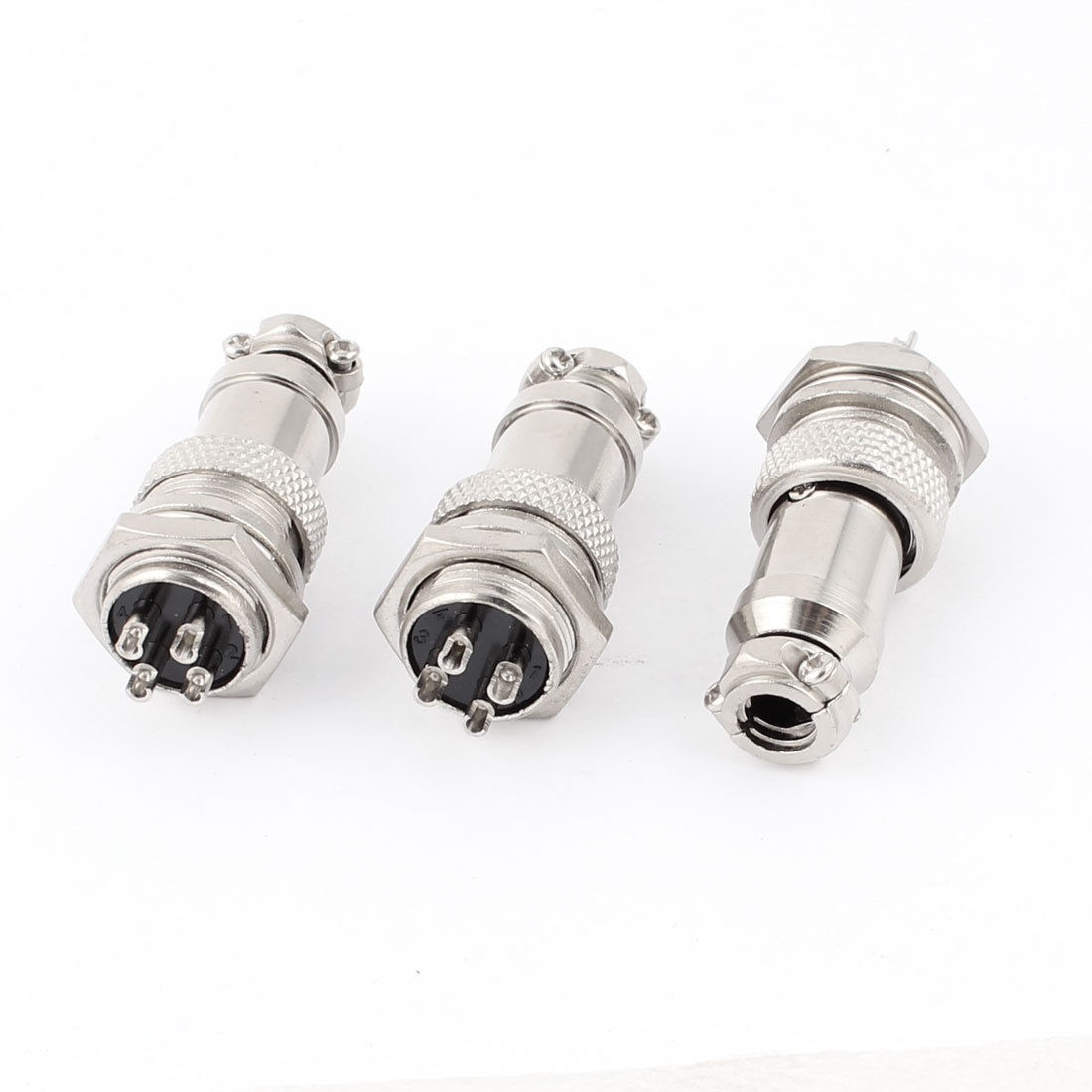 GX16 4 4 Pin 16mm Male to Female Panel Metal Connector Aviation Plug 3pcs