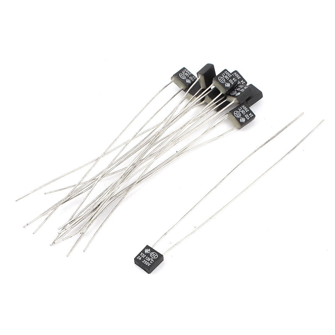 10 Pcs 126 Celsius Degree Motor Temperature Thermal Fuse IC 250V 2A