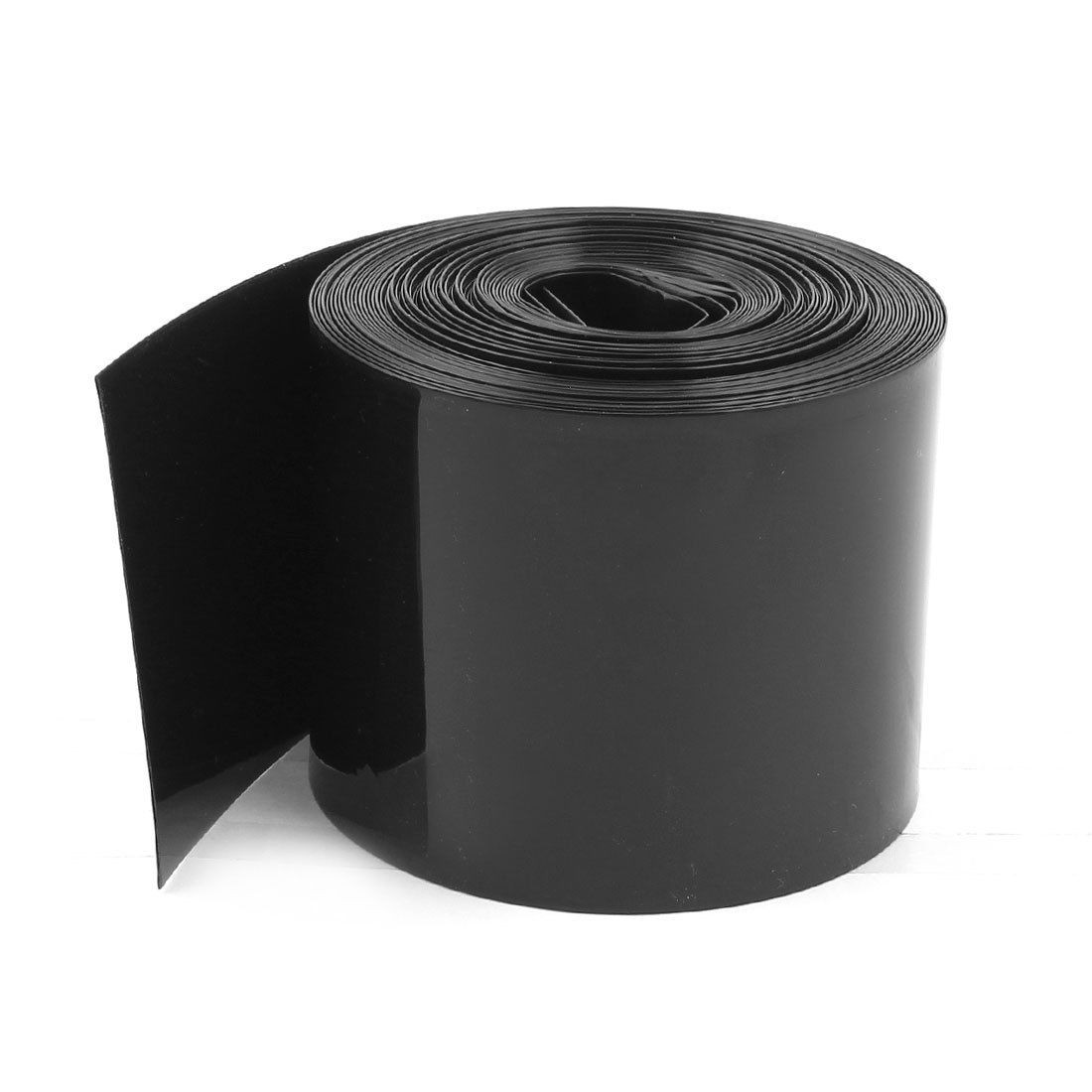 70mm 44mm PVC Heat Shrink Tubing Wrap Black 10M 33ft for 18650 Batteries