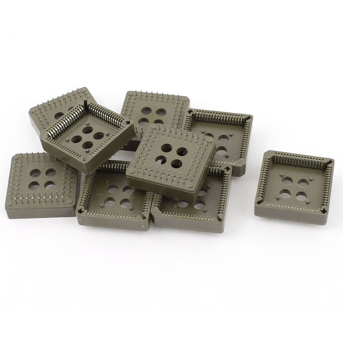 Through Hole Mounting PLCC68P PLCC 68pin DIP IC Sockets Brown 10 Pcs