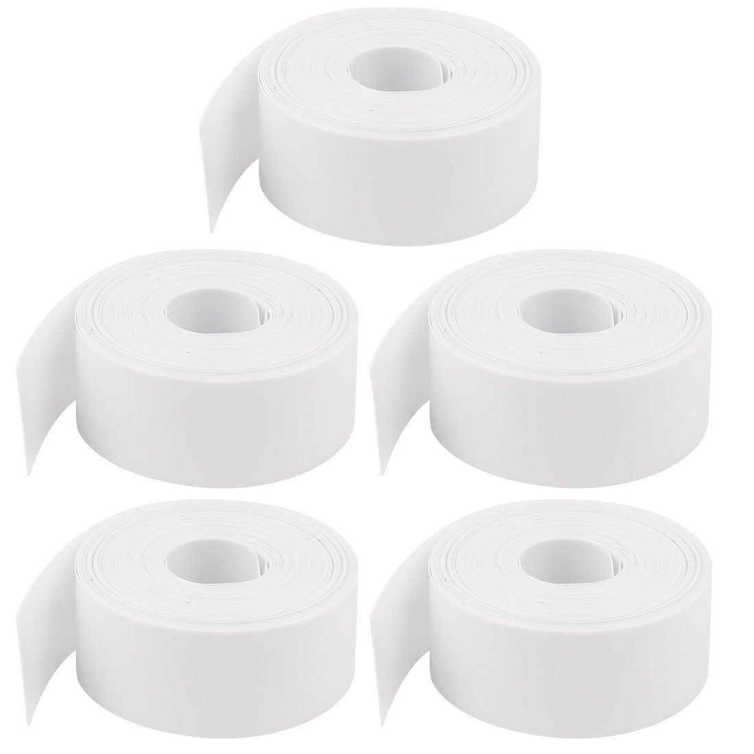 5pcs 17mm 48 Ratio AAA Battery PVC Heat Shrinkable Tubing White 6 5ft 2M