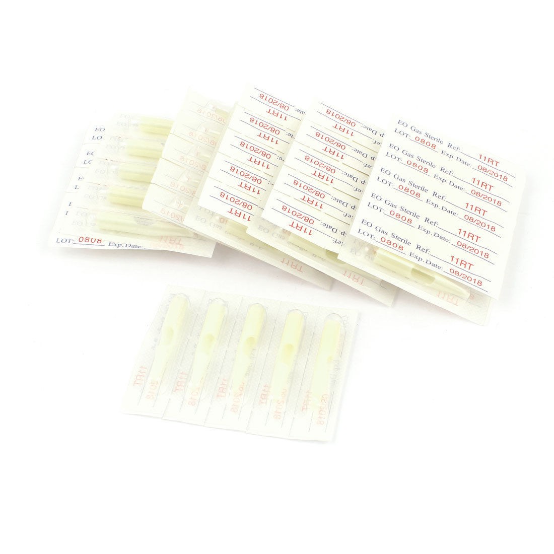 50 Pcs Disposable Tattoo Tip Tube 11R RT White for Round Liner Shader Needles