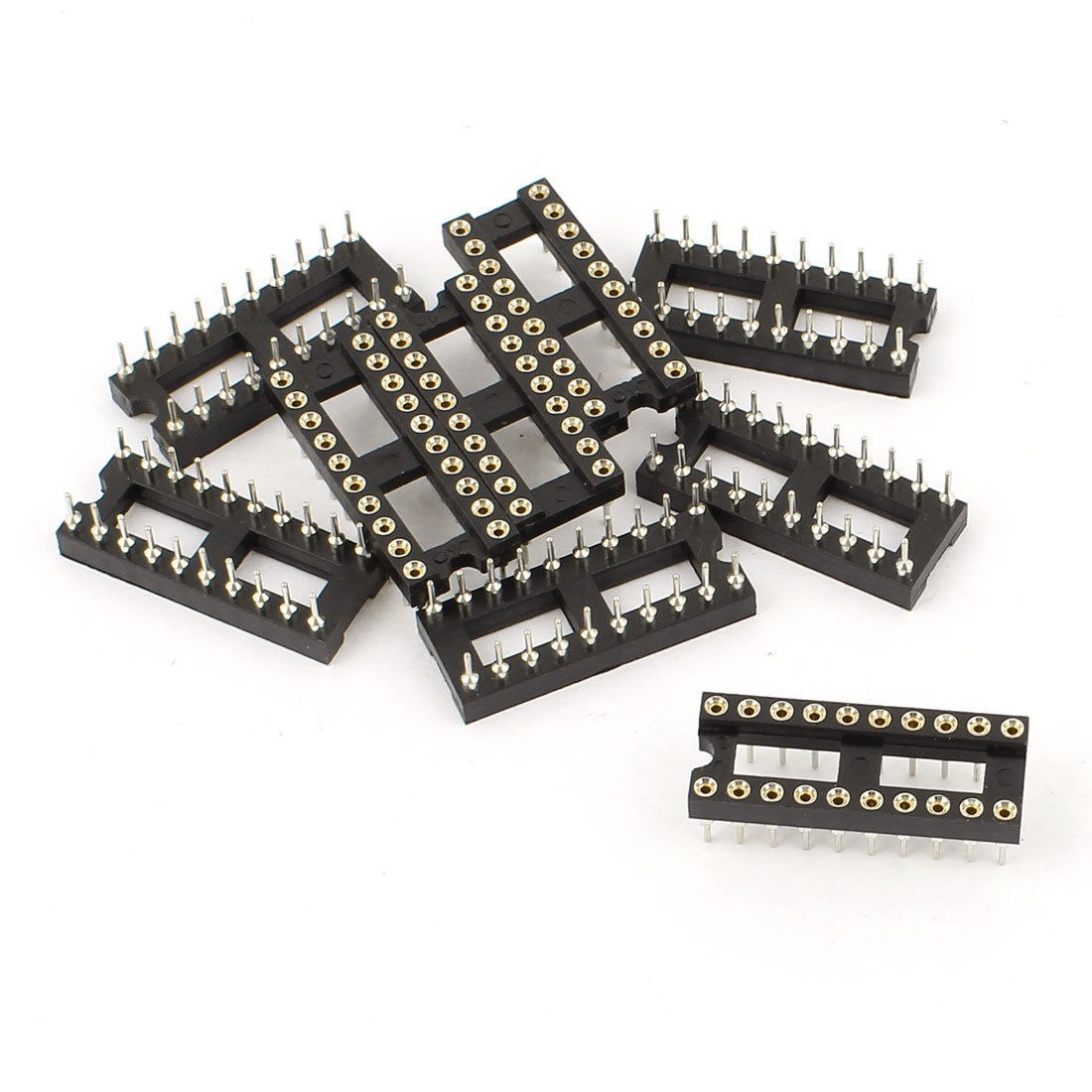 10pcs 2 54mm Pitch 20P 2 Row Female DIP SIP Round IC Socket Adaptor Solder Type