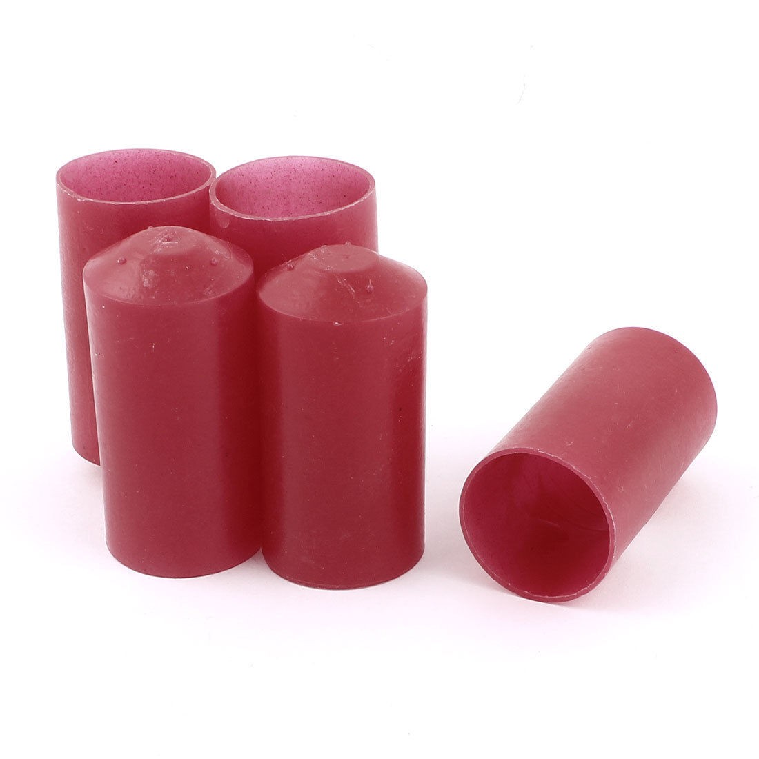 5 Pcs Adhesive Glue Lined Heat Shrink Shrinkable End Caps Red 31mm Dia